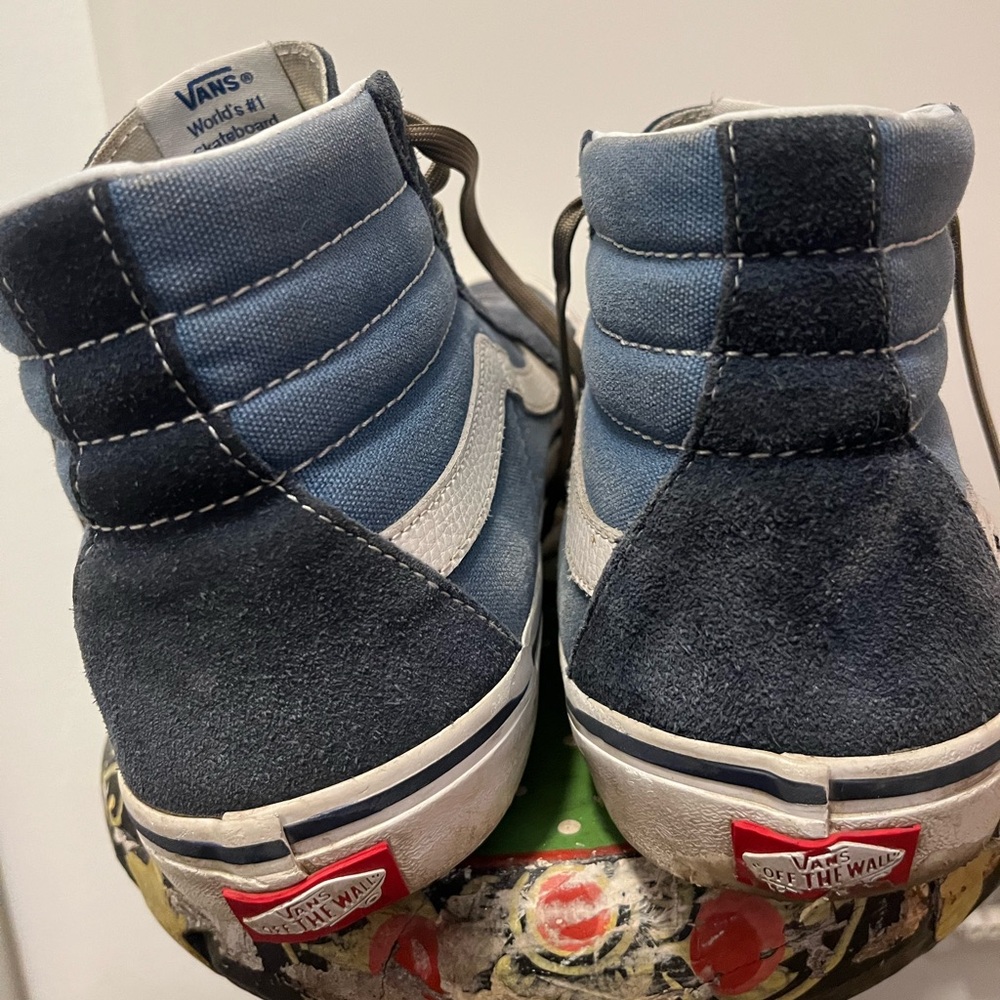 Vans Sk8-Hi Pro Blue & White core classic High Tops skateboard Pop Cush insoles - Picture 10 of 13